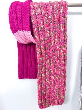 Vintage Y2K GAP Chunky Pink Knit Scarf NWT Colorblock 2000s